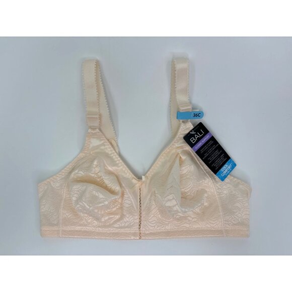 Bali DF3372 Double Support Cool Comfort Wirefree Wireless Bra Porcelain 36C NEW - Picture 1 of 5